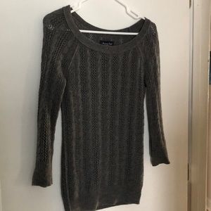 Grey knit 3 quarter length sweater